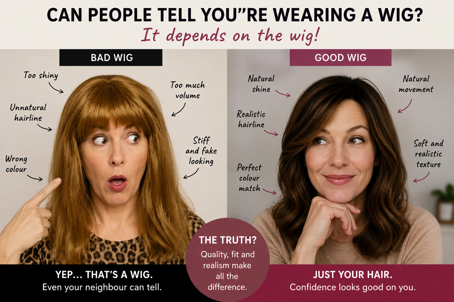 The difference between old-style wigs and modern premium wigs